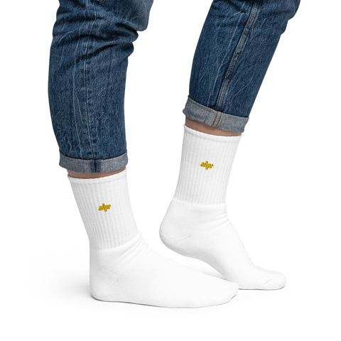 Embroidered socks - Honey comb