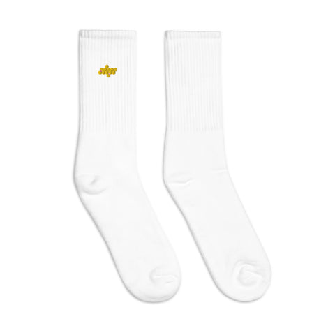 Embroidered socks - Honey comb