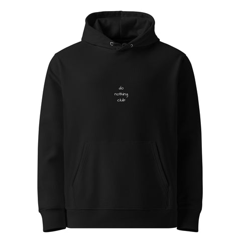 Unisex essential eco hoodie - Black - Do nothing club