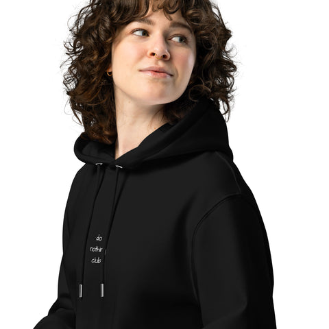 Unisex essential eco hoodie - Black - Do nothing club