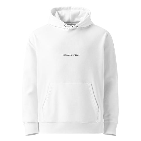 Unisex essential eco hoodie - Unsubscribe